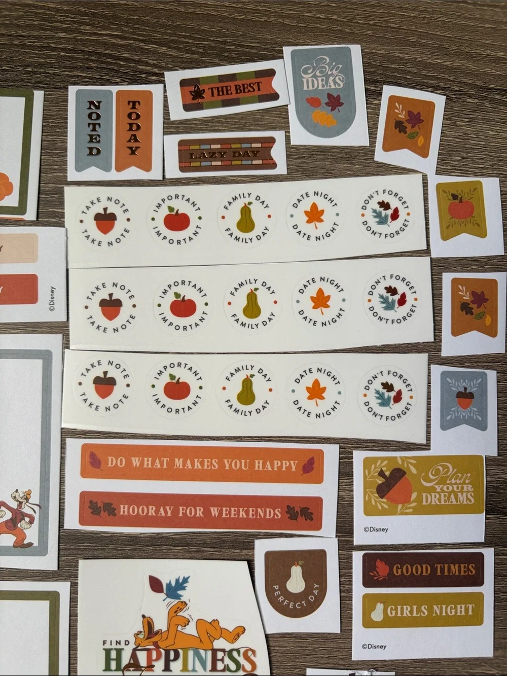 ❤️ $6 Disney 100+ piece  Fall Themed Not So Mystery Happy Planner Sticker Set